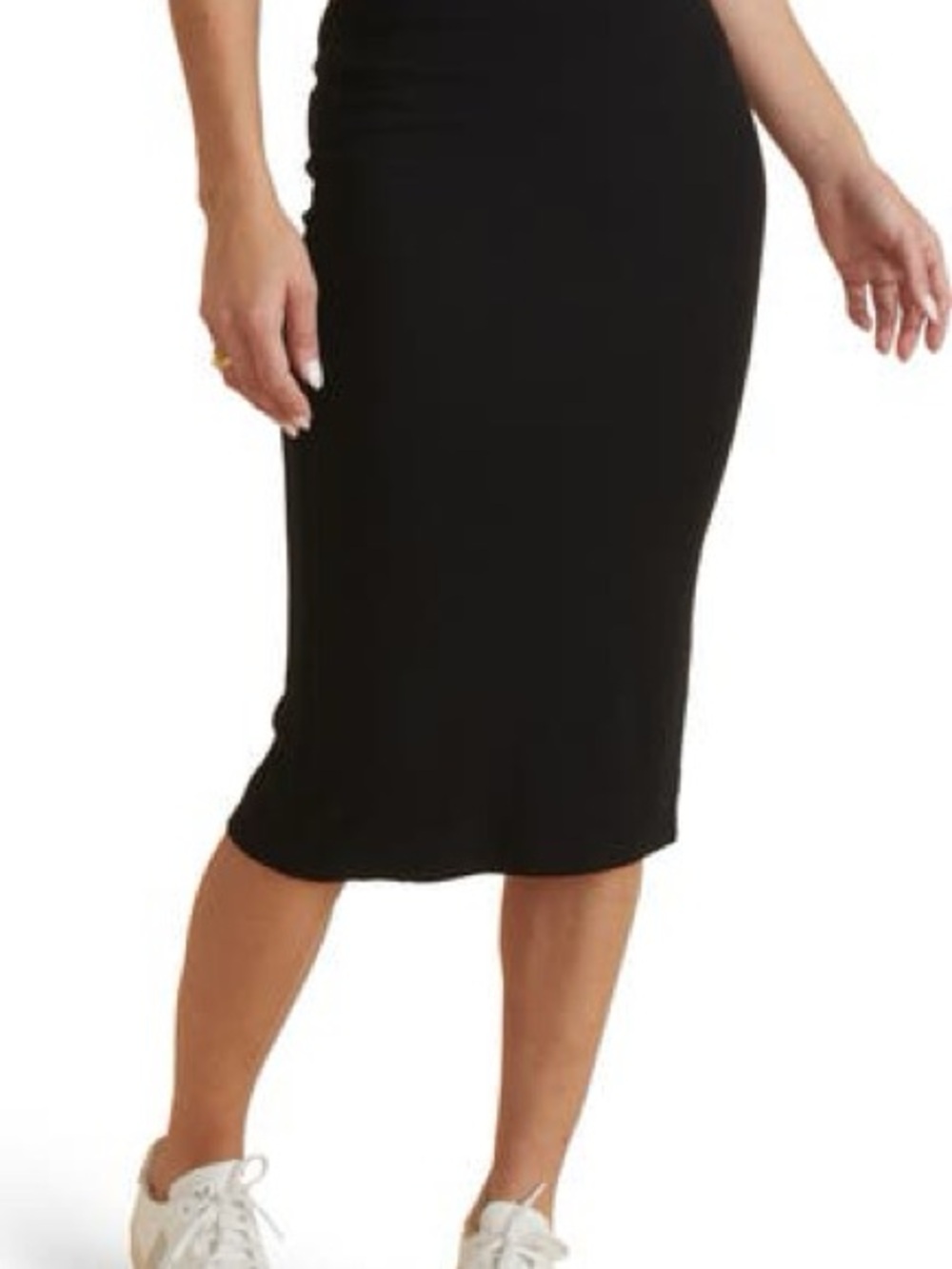 Marine Layer Black Lexi Rib Midi Pencil Skirt